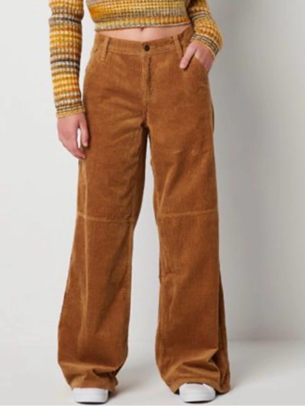 Arizona Jean Company Women's Wide-Leg Corduroy Pants in Caramel Brown